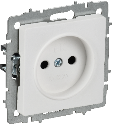 BRITE Розетка 1-местная без заземления без защитных шторок 10А РС10-1-0-БрАБ арктический белый IEK