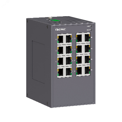 Промышленный неуправляемый коммутатор, 16х10/100Base-T(X) портов RJ45, 12-48В DC/18-30В AC, с резервированием