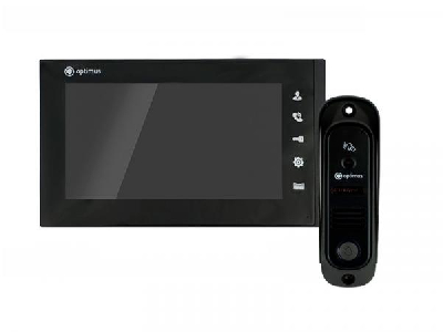 Комплект видеодомофона CVBS 7'' TFT LCD цветной 800х480 встроенный СКУД на 50 карт/брелков
