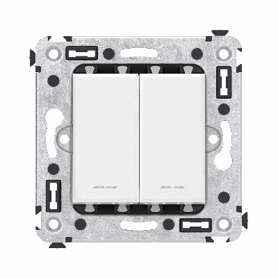 Avanti Переключатель двухклавишный в стену, ''Белое облако''