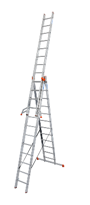 Лестница трехсекционная универсальная с допфункцией TRIBILO Trigon 3х12