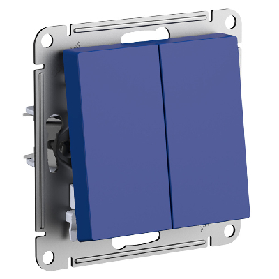 ATLASDESIGN перекючатель двухклавишный, сх.6/2, 10АХ, механизм, АКВАМАРИН