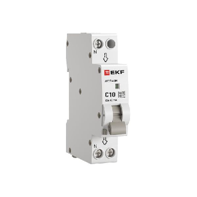 Автоматический выключатель дифференциального тока АВДТ-63M 1P+N (18мм) 10А 30мА характеристика C тип AС электронный 6кА PROXIMA