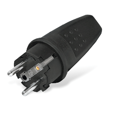 Вилка UNIVersal прямая c/з каучук 16А 250В IP44 (еврослот)