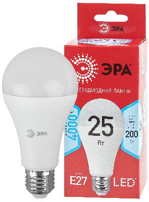 Лампа светодиодная LED 25 Вт 2000Лм 4000К груша нейтральный E27 220-240В LED A65-25W-840-E27 Red Line