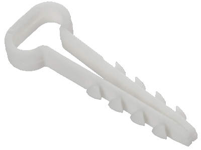 Дюбель-хомут 12х6мм для плоского кабеля нейлон белый (100шт/упак) GENERICA