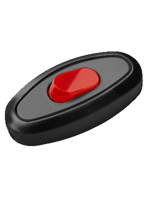 Выключатель на шнур 6А 250В черный с красной кнопкой TDM