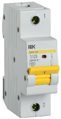 Выключатель автоматический ВА47-150 1Р 125А 15кА характеристика D