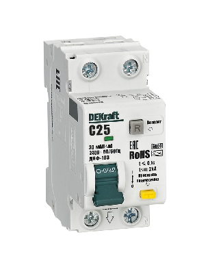 Выключатель автоматический дифференциальный 1P+N 25А 30мА A х-ка C ДИФ-103 6кА