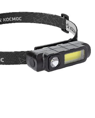 Фонарь налобный аккум/1ВтLED+3ВтCOBLED/Li-ion 18650 800mAh/ABS-пластик/USB-шнур