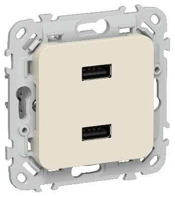 FLITE Розетка USB A+A 3,1А РЮ-2-ФлСл сливочный IEK