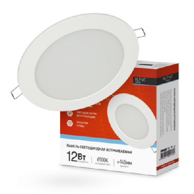 Панель светодиодная встраиваемая круглая RLP-VC 12Вт 230В 6500К 960Лм 145мм белая IP40 IN HOME