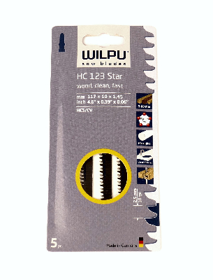 Пилка для лобзика HC 123 х5 шт/уп STAR для дерева до 60мм и пластмассы (быстрый чистый рез)