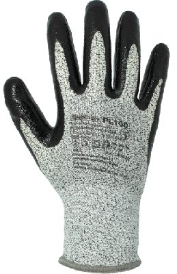 Перчатки трикотажные антипорезные из материала HPPE с частичным покрытием из нитрила ArmProtect PL100 р.9