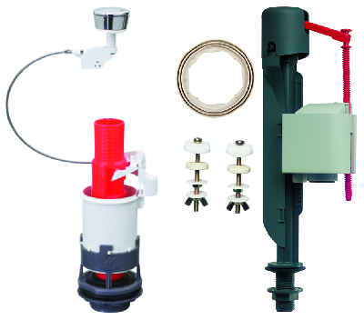 Арматура однокнопочная MD c заливным клапаном Jollyfill донный, пластик