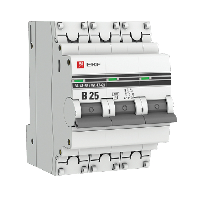Выключатель автоматический 3P 25А (В) 4,5kA ВА 47-63 PROxima