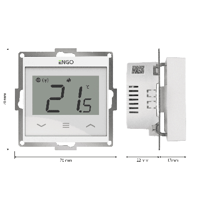 Терморегулятор, проводной, программируемый, встраиваемый, с возможностью подключения выносного датчика, Wi-Fi, белый, в рамку 55х55