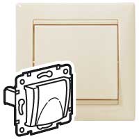 VALENA Розетка с заземлением с крышкой 2К+З в рамку слоновая кость