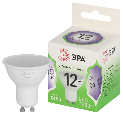 Лампа светодиодная LED 12 Вт 1200Лм 6500К MR16-12W-865-GU10 GU10 софит холодный свет Green Line