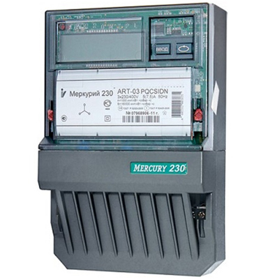 Счетчик электроэнергии Меркурий 230 АRT-03 PQRSIDN трехф-й многотарифный, 5(7,5), кл.точ. 0.5S/1 .0, Щ, ЖКИ, IrDA, CAN/RS485 2 тарифа МСК