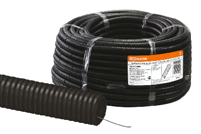 Труба гофрированная ПНД d 40 с зондом (25 м) легкая