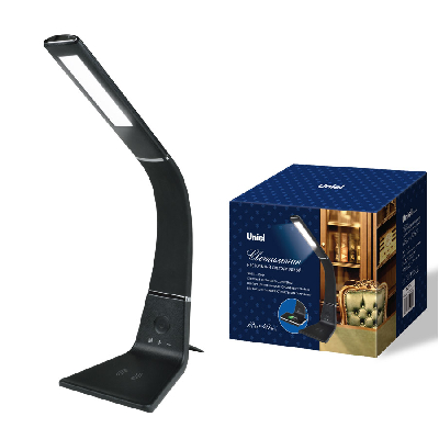 Светильник настольный TLD-565 Black/LED/360Lm/3000-6000K/Dimmer/WR 12W Сенсорный выключатель Диммер Беспроводное зарядное устройство Черный