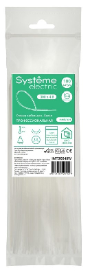 Стяжка кабельная MultiSet 300х4.8 Белая (100шт)