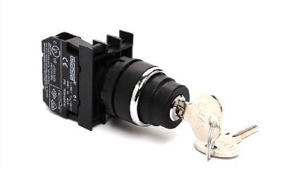 Кнопка с ключом 0-1 1НО, с фиксацией, ключ извлекается в положении 0, серия B,250В AC, 4А, IP50