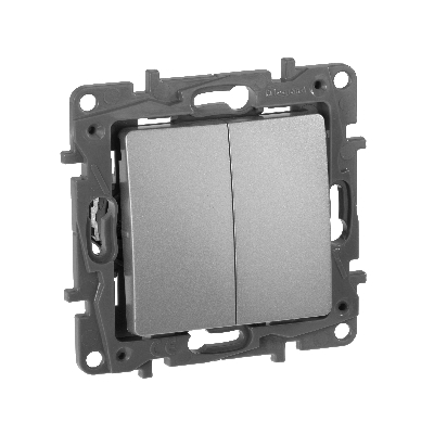 ETIKA Переключатель двухклавишный алюминий автоматические зажимы 10AX