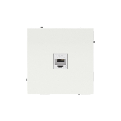 Компьютерная розетка RJ-45 без шторки, кат.6А одинарная,KANT, белая магнолия