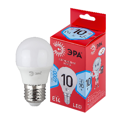 Лампа светодиодная LED 10 Вт 800Лм 4000К шар нейтральный E14 220-240В LED P45-10W-840-E14 Red Line