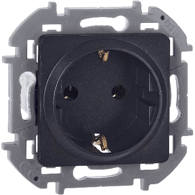 Розетка 2К+З немецкий стандарт 16 А 250 В~ INSPIRIA антрацит