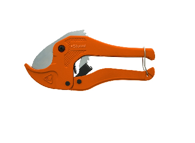 Ножницы для резки труб ПВХ 42мм инструментальная сталь авторазведение рукояток стопорная скоба