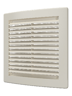 Решетка вентиляционная вытяжная, из ABS пластика 200х200, цвет cлоновая кость