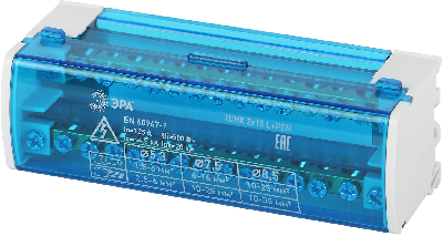 Шины на DIN-рейку в корпусе (кросс-модуль) ШНК 2х15 L+PEN