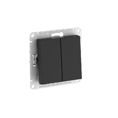 ATLASDESIGN 2-клавишный ВЫКЛЮЧАТЕЛЬ, сх.5, 10АХ, быстрозажимные клеммы, КАРБОН