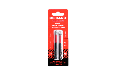 Бита для шуруповерта торсионная (ударная) PH2х70 мм двойной цвет S2, 2 шт.