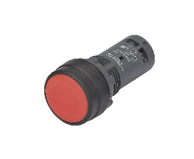 Кнопка моноблочная 22мм красная с фиксацией, пластик, 1НЗ, IP65 SB7