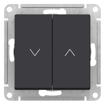 ATLASDESIGN 2-клавишный выключатель для жалюзи, 2х сх.4, 10А, мех., карбон