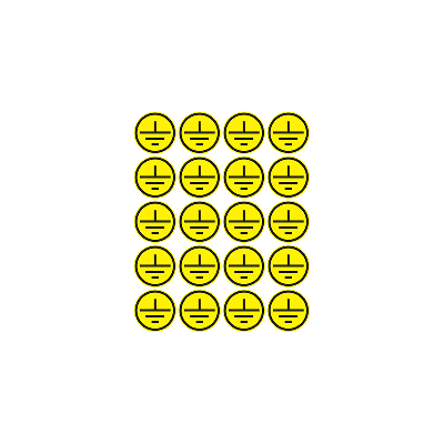 Наклейки знаки электробезопасности  ''Заземление '' d - 20 мм (20шт на листе), REXANT