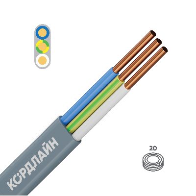 Кабель силовой ВВГ-Пнг(А)-LS 3x2,5ок(N,PE)-0,66 20м ТРТС