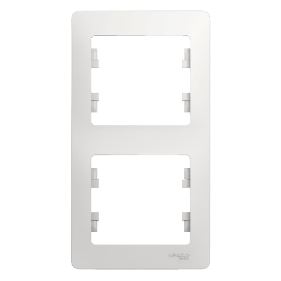 GLOSSA Рамка 2 поста вертикальная белая