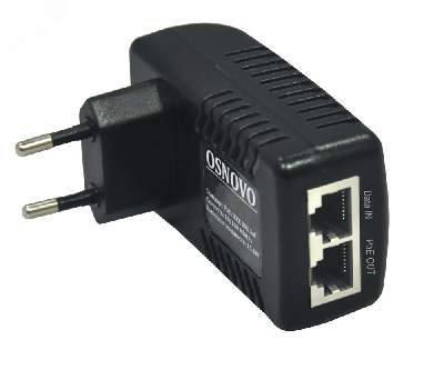 Инжектор PoE 1хRJ45 10/100/1000 Мб/с, 802.3af, до 15.4 Вт AC 100-240В