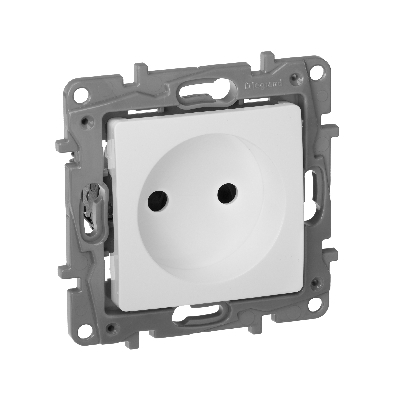 ETIKA Розетка без заземления со шторками белая винтовые зажимы