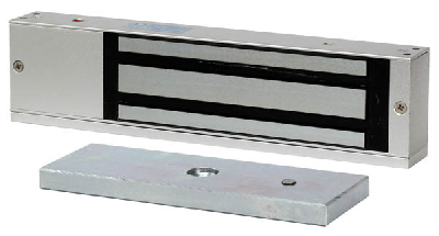 Замок электромагнитный, мониторинг, СИД, внутреннее исполнение, 12 VDC / 500мА или 24VDC / 250мА, усилие 350 кг.