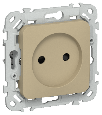FLITE Розетка без заземления с защитными шторками безвинтовое крепление 10А РСш01-1-ФлХ хаки IEK