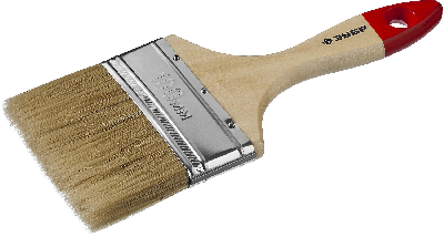 Кисть плоская ''УНИВЕРСАЛ-МАСТЕР'', натуральная щетина, деревянная ручка, 100мм