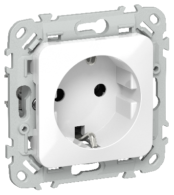 FLITE Розетка с заземлением без защитных шторок безвинтовое крепление 16А РС11-1-ФлБ белый IEK