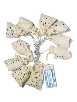 Гирлянда-Подарки 6х4х7см ткань 10LED