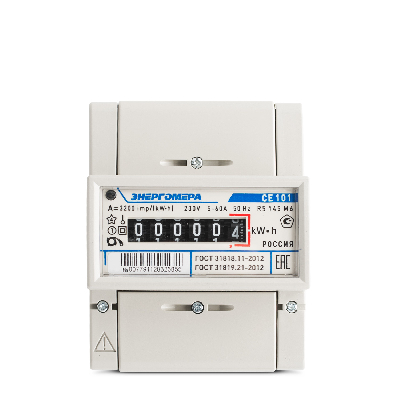 Счетчик электроэнергии CE101 R5 145 однофазный однотарифный, 5(60), кл.точ. 1.0, D, ЖКИ